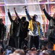 A Tribe Called Quest performs along with Consequence, Busta Rhymes and Anderson .Paak at the Grammys Feb. 12, 2017 (Kevork Djansezian/Getty Images)